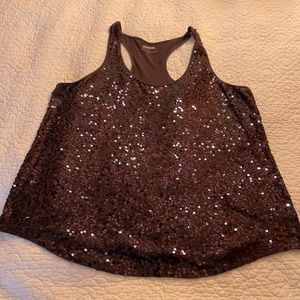 Express grey sparkle tank top. Large